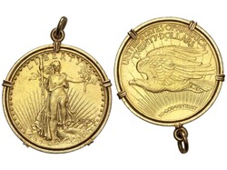 20 Dollars. 1924. 39,84 grs. AU (900). Saint Gaudens. Engarzada en ...