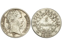 5 Francs. 1812-L. BAYONNE. 24,55 grs. AR. (Rayas y golpecitos). ...