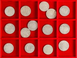 Lote 14 monedas 2-1/2 Dirhams (8), 1/4 Rial (6). 1299 a 1331 d.H. AR. ...