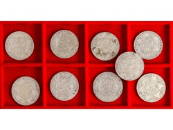 Lote 9 monedas 1/2 Riyal ( 5 Dirhams). 1299 a 1323 d.H. AR. Años: ...