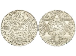 10 Dirhams. 1299 d.H. (1881 d.C.). MOULAY AL-HASAN I. PARÍS. 29,04 ...