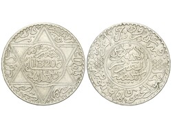 10 Dirhams. 1320 d.H.(1902 d.C). ABD AL-AZIZ. 24,76 grs. AR. (Canto ...