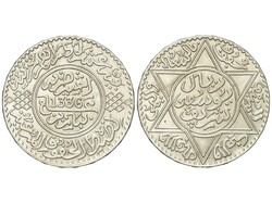Riyal (10 Dirhams). 1336 d.H (1917 d.C). YUSUF. PARÍS. 24,89 grs. AR ...