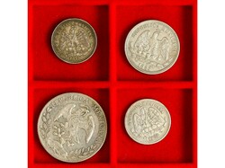 Lote 4 monedas 25 (2) y 50 centavos y 8 Reales. 1876 a 1892. AR. 25 y ...