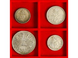 Lote 4 monedas 25 (2) y 50 centavos y 8 Reales. 1876 a 1892. AR. 25 y ...