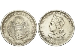 1 Peso. 1914. 24,85 grs. AR. Colón. (Golpecitos y algo limpiada). ...