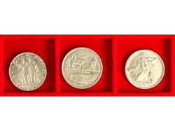 Lote 3 monedas 5 Francs. 1939, 41, 44. AR. KM-43, 44, 45. EBC a EBC+.