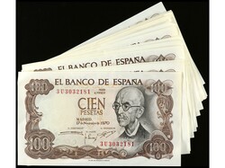 Lote 16 billetes 100 Pesetas. 17 Noviembre 1970. Falla. Diferentes ...