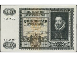 500 Pesetas. 9 Enero 1940. Juan de Austria. (Pequeñas roturas). ...