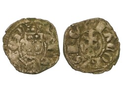 Óbolo Jaqués. JAUME II. ARAGÓN. Anv.: Busto a izquierda. ARA-GON. ...