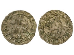 Maravedí. ENRIQUE IV. TOLEDO. 1,90 grs. AE. T debajo del castillo. ...