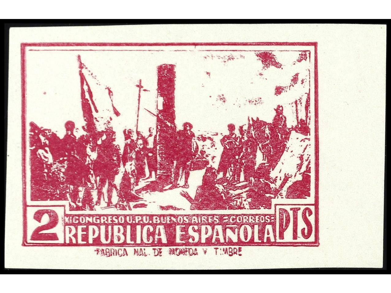 ESPAÑA. 1939. 2 pts. rosa. NO EXPENDIDO. Esta emisión fué ...