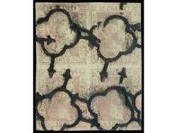 ESPAÑA. 12 cuartos lila. Precioso bloque de 4 pese a estar ...