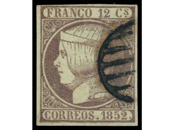 ESPAÑA. 12 cuartos lila. PRECIOSO. RARO. Ed.13. Cat. 205€