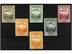 ESPAÑA. SERIE COMPLETA. 5 valores. Dentado 14 y A000,000 y 1 pta. ...