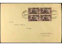 ESPAÑA GUERRA CIVIL. 45 cts. s. 15 cts. y 1 pta. s. 15 cts. en ...