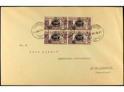 ESPAÑA GUERRA CIVIL. 45 cts. s. 15 cts. y 1 pta. s. 15 cts. en ...