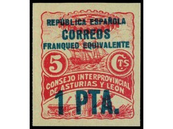 ESPAÑA: ASTURIAS Y LEON. SERIE COMPLETA SIN DENTAR. Cert. CEM. ...