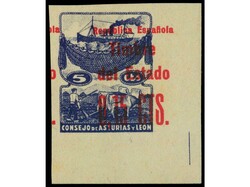 ESPAÑA: ASTURIAS Y LEON. 0,15 cts. s. 5 cts. azul violáceo SIN ...