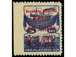 ESPAÑA: ASTURIAS Y LEON. 0,15 cts. s. 5 cts. azul violáceo SIN ...
