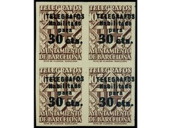 ESPAÑA: AYUNTAMIENTO DE BARCELONA. TELÉGRAFOS. SERIE COMPLETA en ...