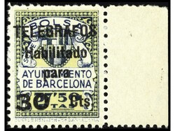 ESPAÑA: AYUNTAMIENTO DE BARCELONA. TELÉGRAFOS. SERIE COMPLETA con ...