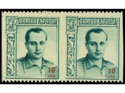 ESPAÑA: BENEFICENCIA. 10 cts.en pareja horizontal SIN DENTADO ...