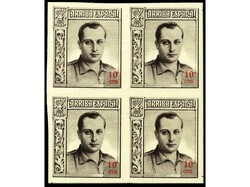 ESPAÑA: BENEFICENCIA. 10 cts. castaño. ERROR DE COLOR en bloque de ...