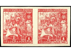 ESPAÑA: BENEFICENCIA. HUERFANOS TELEGRAFOS. SERIE COMPLETA en pareja ...