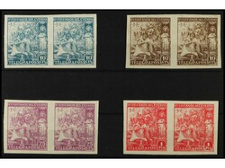 ESPAÑA: BENEFICENCIA. HUERFANOS TELEGRAFOS. SERIE COMPLETA en pareja ...