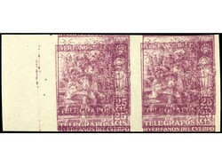 ESPAÑA: BENEFICENCIA. HUERFANOS TELEGRAFOS. 25 cts. violeta en ...