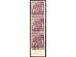 ESPAÑA: BENEFICENCIA. HUERFANOS TELEGRAFOS. 25 cts. en trio vertical ...