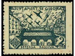 ESPAÑA GUERRA CIVIL. GERONA. DEFENSA PASIVA. Precioso pese a ligeros ...