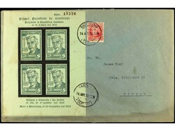 ESPAÑA GUERRA CIVIL. PI DE LLOBREGAT. HB. púrpura y HB. verde SIN ...