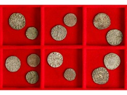 Lote 13 monedas Vellones. A identificar 8 tipo noven con castillo en ...