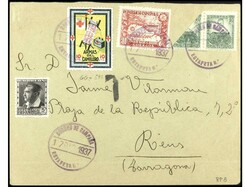 ESPAÑA GUERRA CIVIL. CRUZ ROJA. Carta circulada del FRENTE DE ...