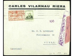 ESPAÑA GUERRA CIVIL. CRUZ ROJA. Carta dirigida a VIENA. PRECIOSA. ...