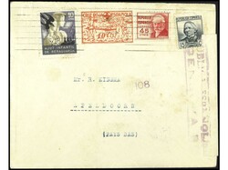 ESPAÑA GUERRA CIVIL. Carta dirigida a APELDOORN (HOLANDA) con raro ...