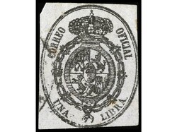 CUBA. 1 libra negro sobre azul. LITOGRAFIADO DE LA HABANA. Defectos. ...