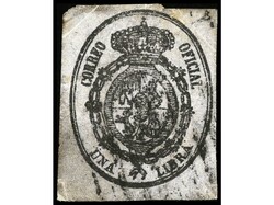 CUBA. 1 libra negro sobre azul. LITOGRAFIADO DE LA HABANA. Defectos. ...