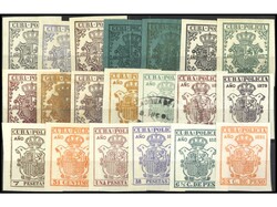 COLONIAS ESPAÑOLAS: CUBA. FISCALES. 1877-1882. POLICÍA. Juego de 38 ...