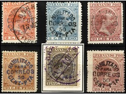 COLONIAS ESPAÑOLAS: FERNANDO POO. 6 valores. MUY RAROS. Defectos. A ...