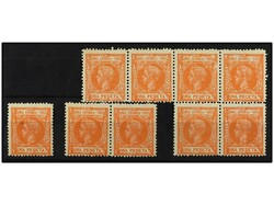 COLONIAS ESPAÑOLAS: GUINEA. 1 pta. rosa. 10 sellos sueltos o en ...