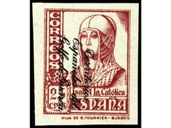 COLONIAS ESPAÑOLAS: GUINEA. 25 cts. carmín SIN DENTAR con HAB. ...