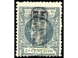 COLONIAS ESPAÑOLAS: MARIANAS. 2 centavos verde. Cert. CEM y SORO. ...