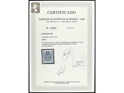 COLONIAS ESPAÑOLAS: MARIANAS. 2 centavos verde. Cert. CEM y SORO. ...