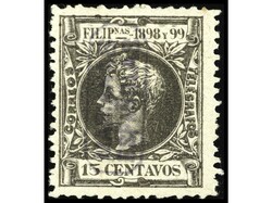 COLONIAS ESPAÑOLAS: MARIANAS. 15 centavos oliva grisáceo. Final de ...