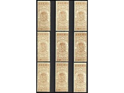 PUERTO RICO. FISCALES. 1893. GIRO. Serie corta (9 valores). RARA. A ...