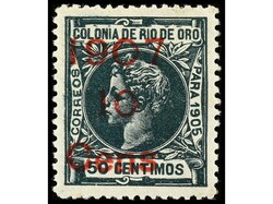 COLONIAS ESPAÑOLAS: RIO DE ORO. 5 valores sobrecargados. MUY BONITOS ...