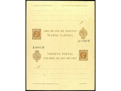 COLONIAS ESPAÑOLAS: RIO DE ORO. ENTERO POSTAL DOBLE. 10 + 10 cts. ...